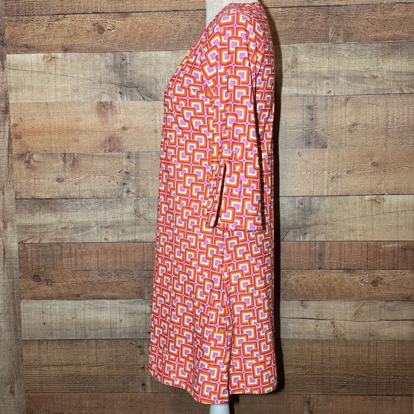 Jude Connally Megan Pink/Orange Geometric Print Tunic Dress size Small - Picture 2 of 9